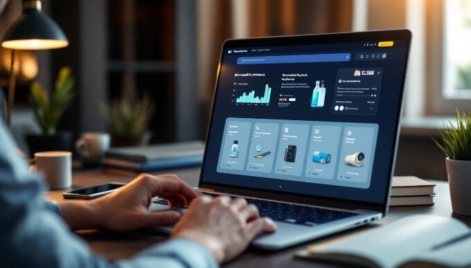 A close-up of AI technology enhancing personalized shopping experiences on a computer screen.