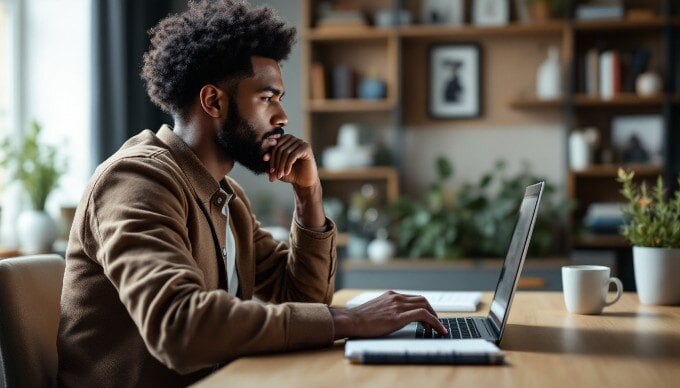 A close-up of a person using an AI writing tool on a laptop.